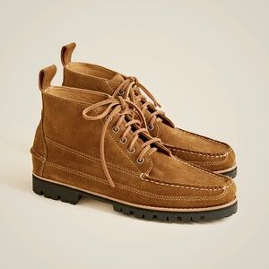 NEW J.Crew Men's Brown Suede work chukka boots with lug soles